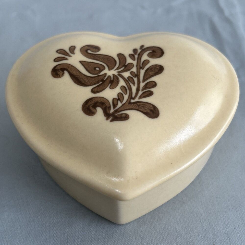 Pfaltzgraff Village Heart Shaped Trinket Jewelry Dish 1970's